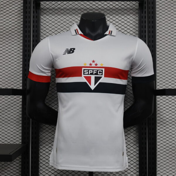 Camisa São Paulo I 24/25 Torcedor New Balance Masculina - Branco+Vermelho