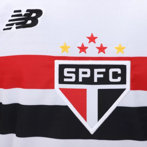 Camisa São Paulo I 24/25 Torcedor New Balance Masculina - Branco+Vermelho - Image 4