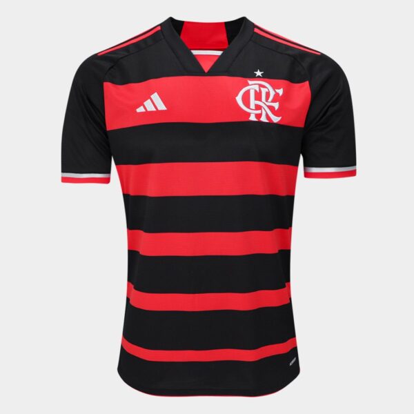 Camisa Flamengo I 24/25 Torcedor Adidas Masculina - Vermelho+Preto